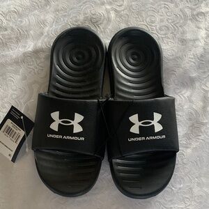Under Armour Black Slide Sandals with Logo